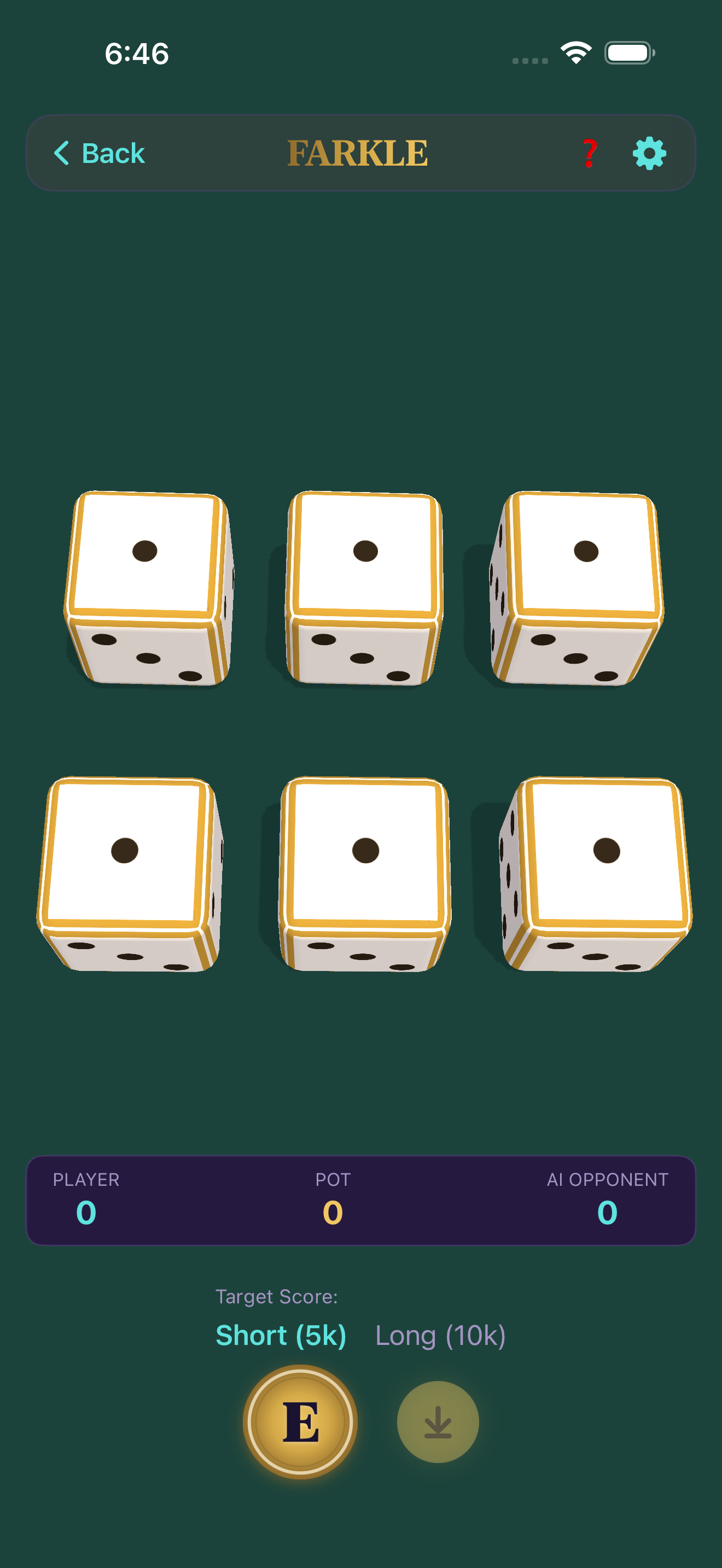 Farkle iOS gameplay screenshot